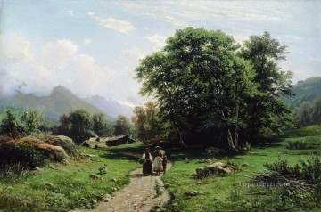 Paisajes Painting - paisaje suizo 1866 Ivan Ivanovich árboles